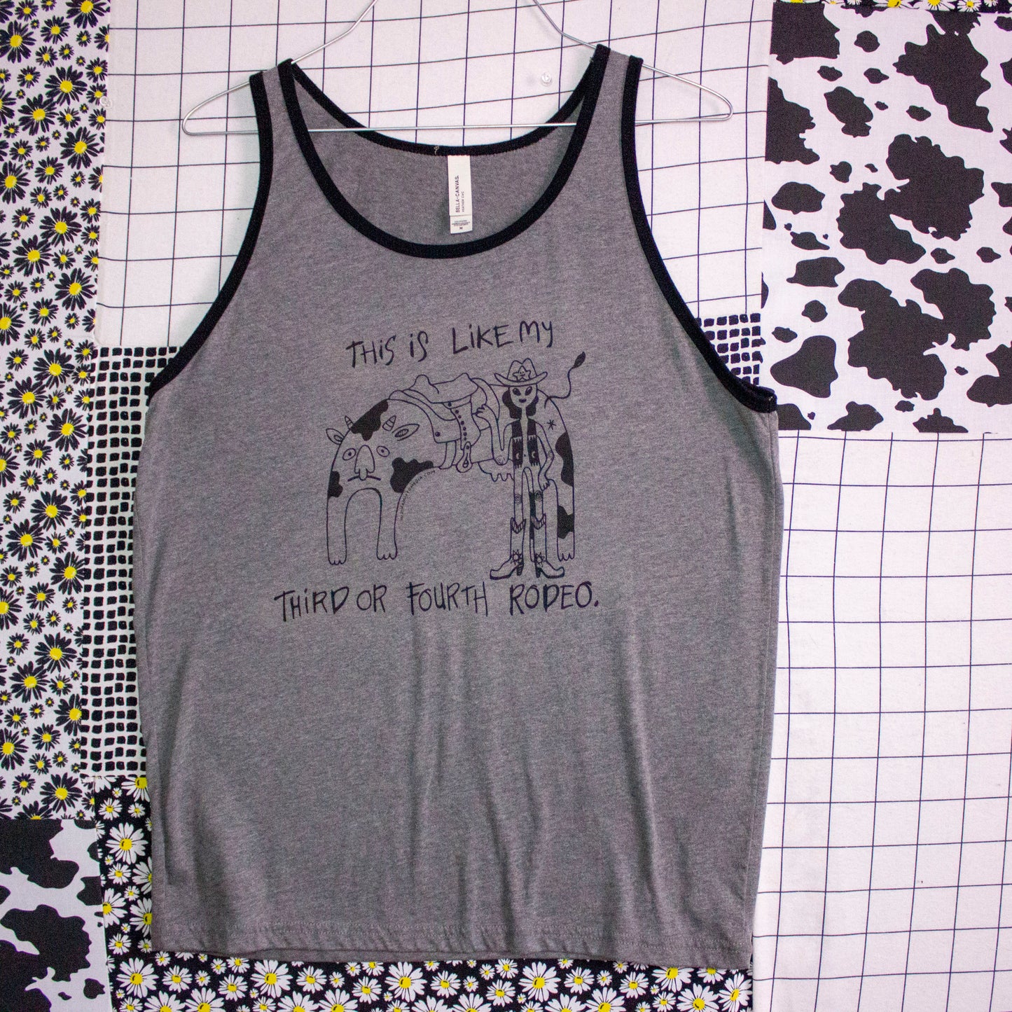 This Is My 3rd or 4th Rodeo | Screen Printed Tank Top | Alien Cowboy With Cow