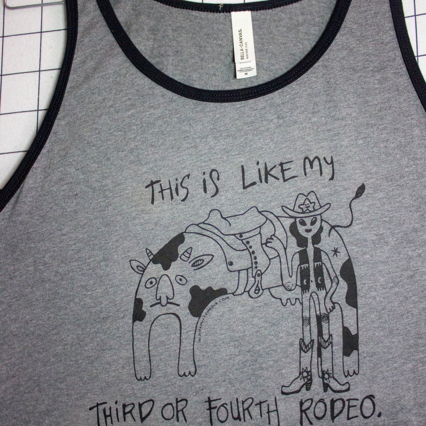 This Is My 3rd or 4th Rodeo | Screen Printed Tank Top | Alien Cowboy With Cow