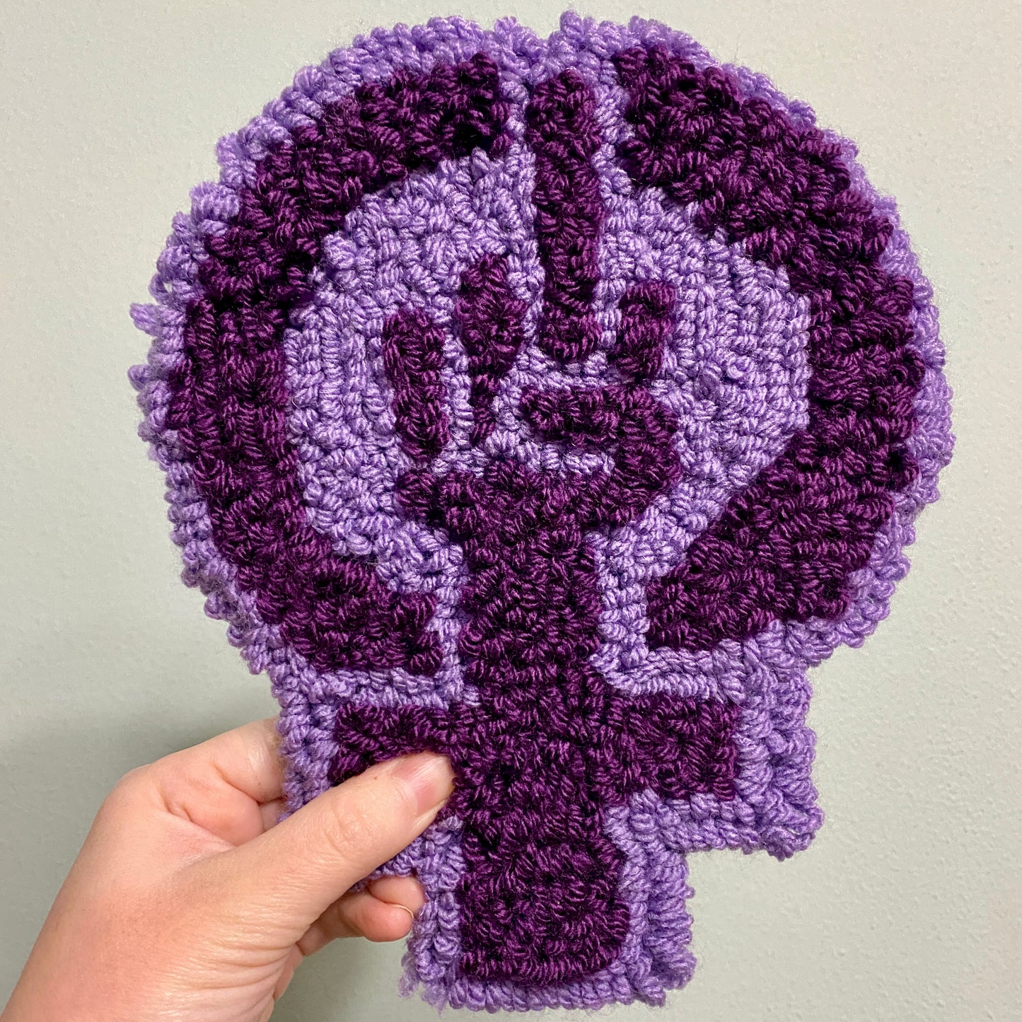 Feminist Bitch Rug | Feminist Symbol with Middle Finger | Hand Needle Punch Rug