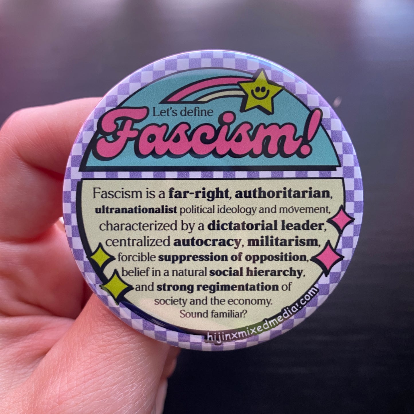 Assorted Fun Big Buttons (2.25 inch) | Original Illustrations & Typography