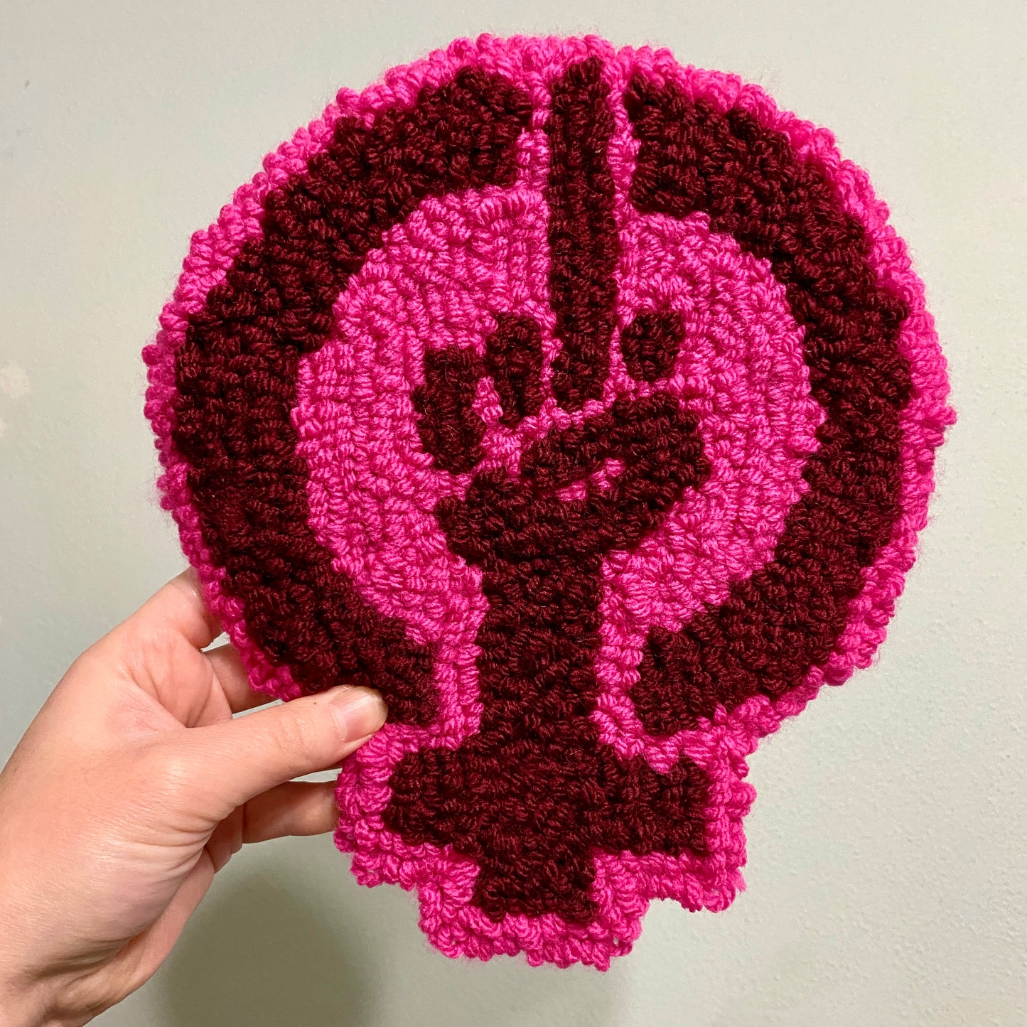 Feminist Bitch Rug | Feminist Symbol with Middle Finger | Hand Needle Punch Rug