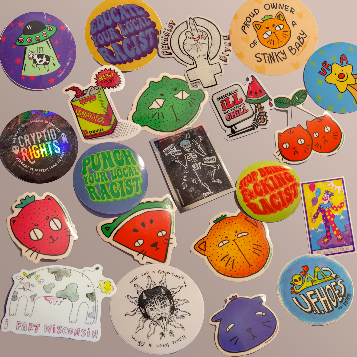 Assorted Eco-Friendly Waterproof Stickers | Original Art