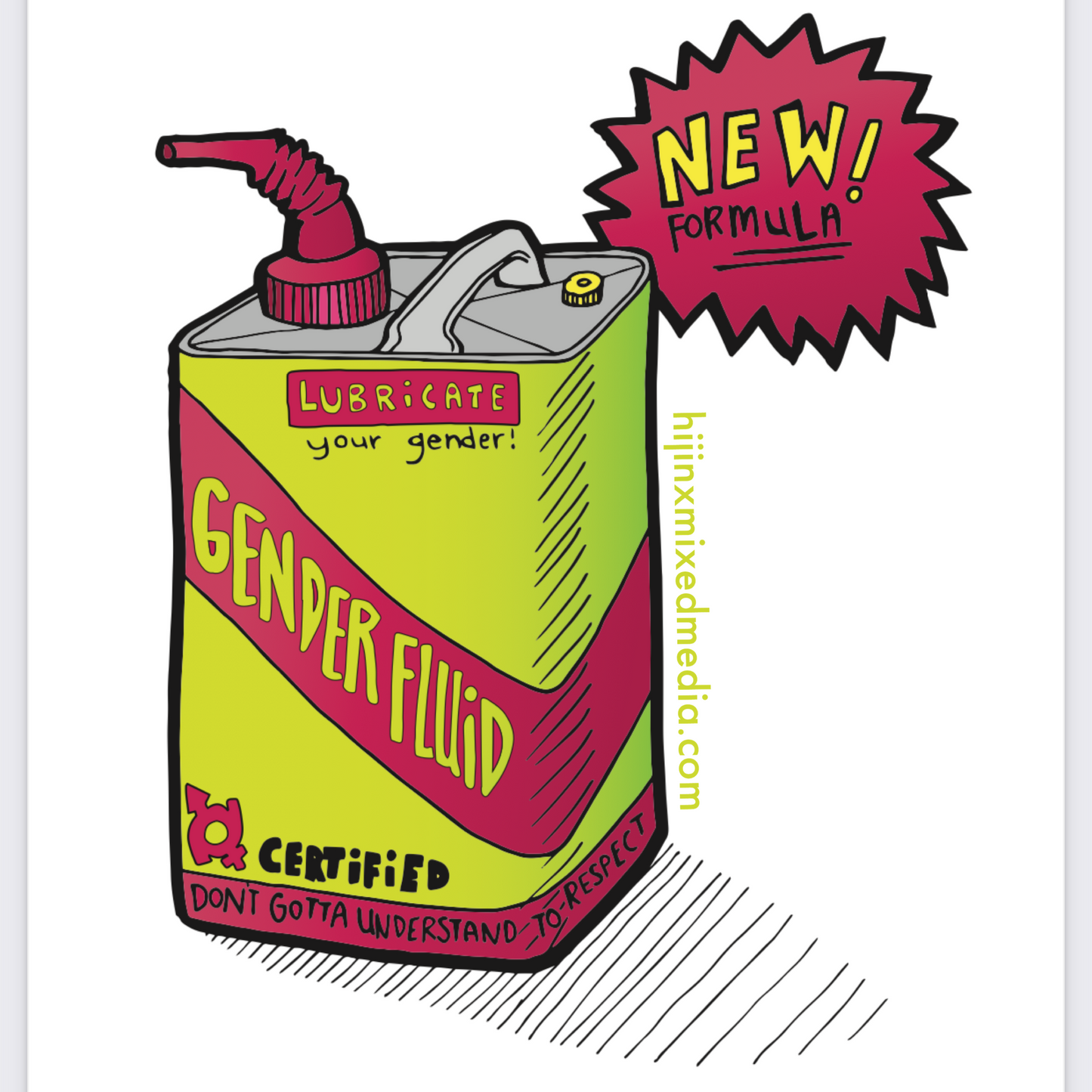 Gender Fluid | Lubricate Your Gender! | Matte Digital Print | Absurdist Packaging Design