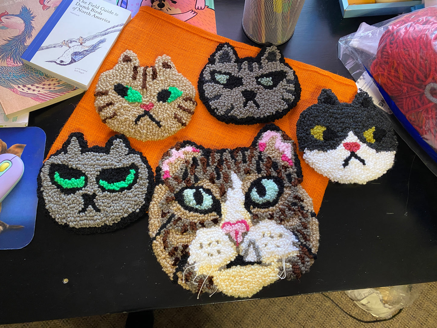 Cat Rug | Wall-Hanging Punch Needle Tufting | Assorted Cats