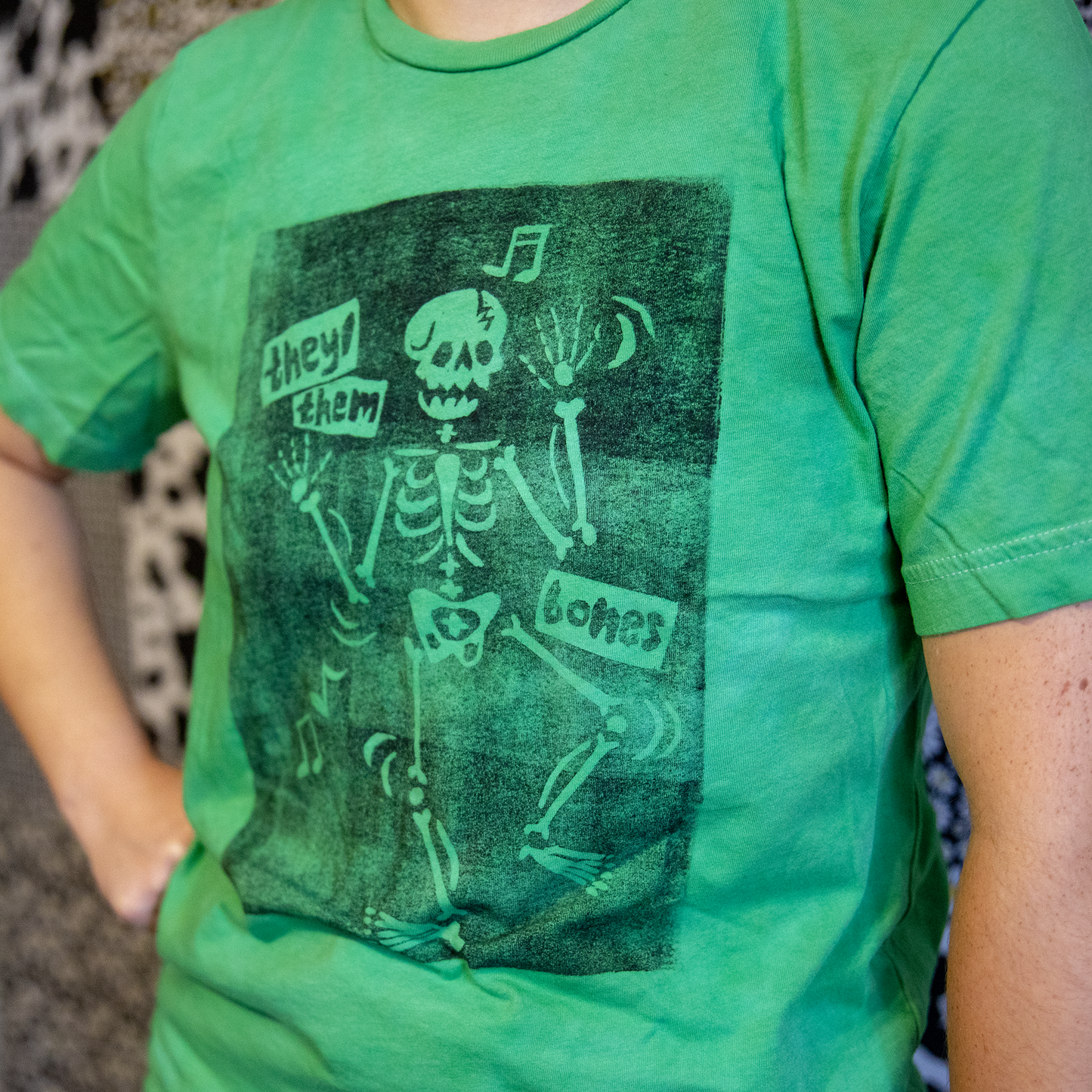 They/Them Bones Unisex T-Shirt | Relief Print | Dem Bones Parody | 100% Cotton Tee