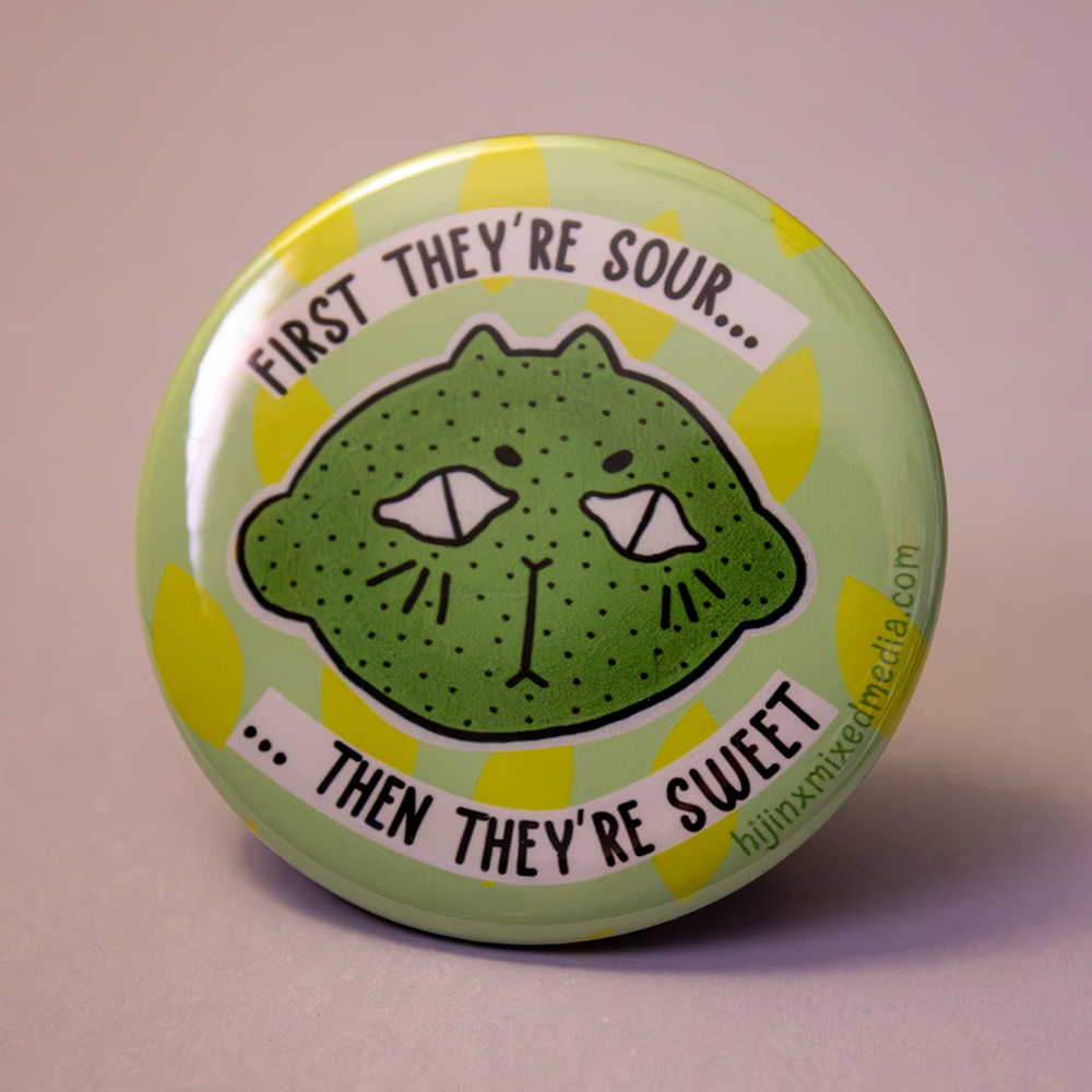 Assorted Fun Big Buttons (2.25 inch) | Original Illustrations & Typography