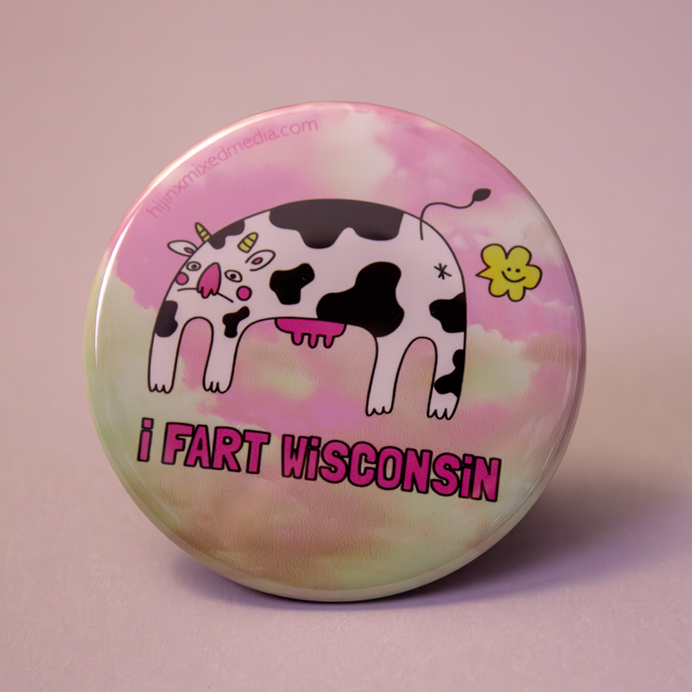 Assorted Fun Big Buttons (2.25 inch) | Original Illustrations & Typography