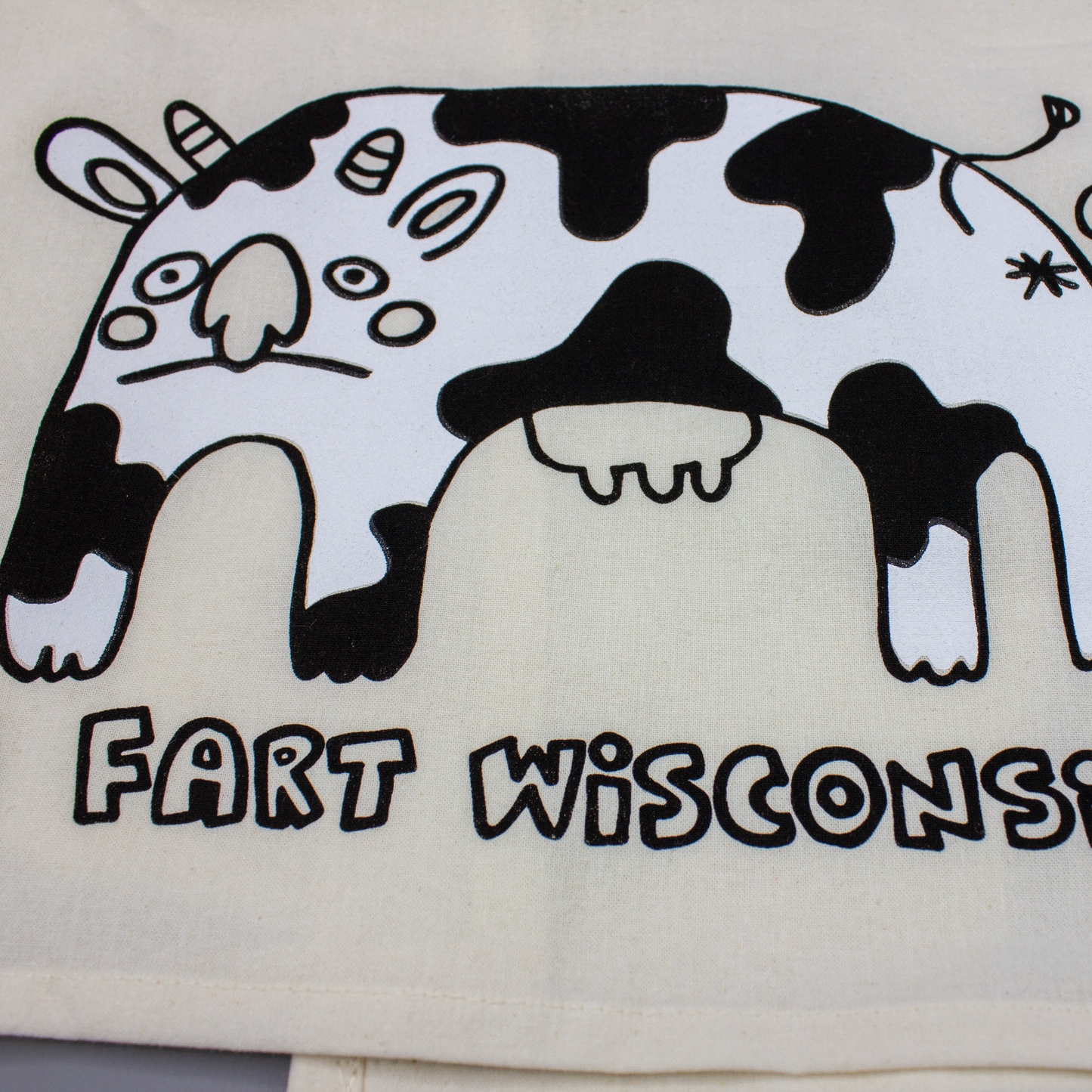 I Fart Wisconsin Flour Sack Towel | Screen Printed Cotton Kitchen or Bathroom Towel