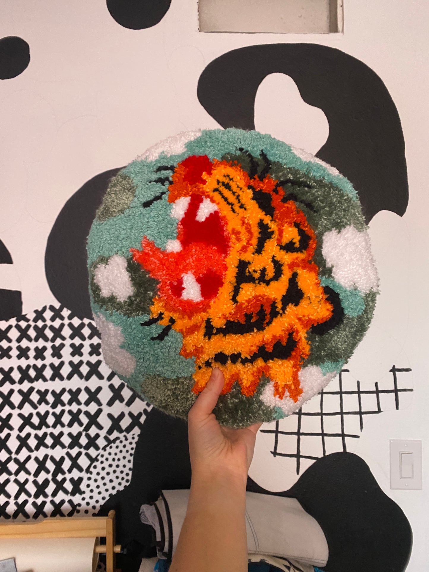 Decorative Rug Pillow | Filled with Fabric Scraps