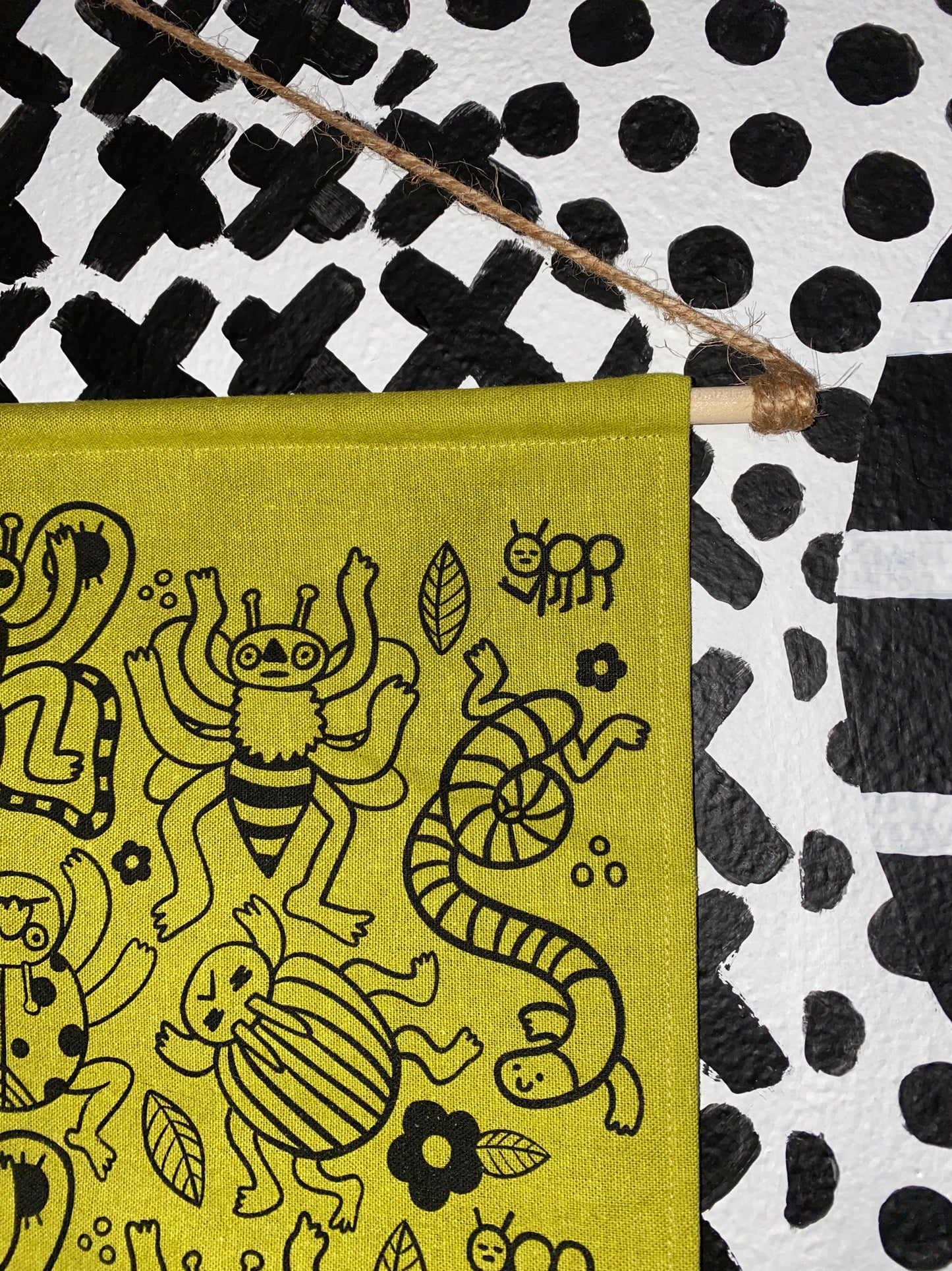Buggin’ Banner | Screen Printed Original Illustration on Fabric