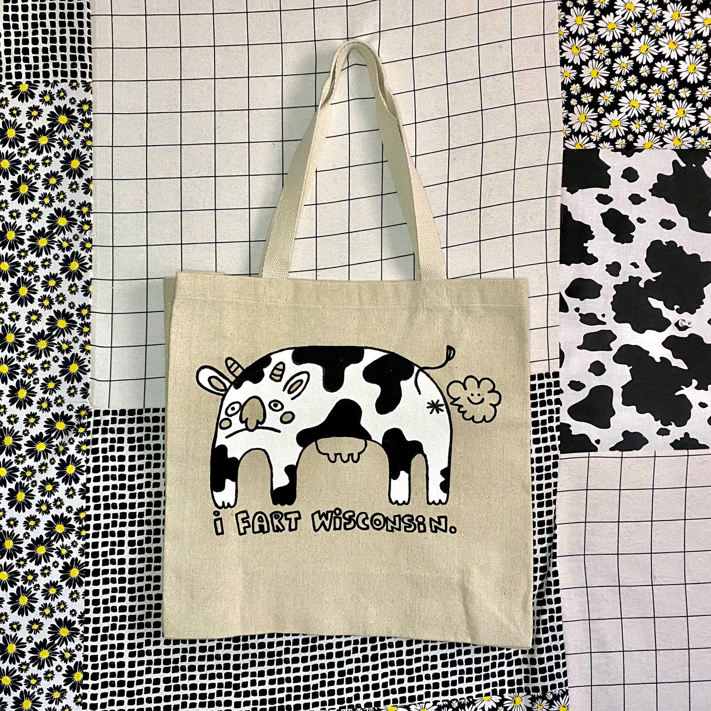 I Fart Wisconsin Tote Bag | Reusable Canvas Bag | Screen Printed Original Design