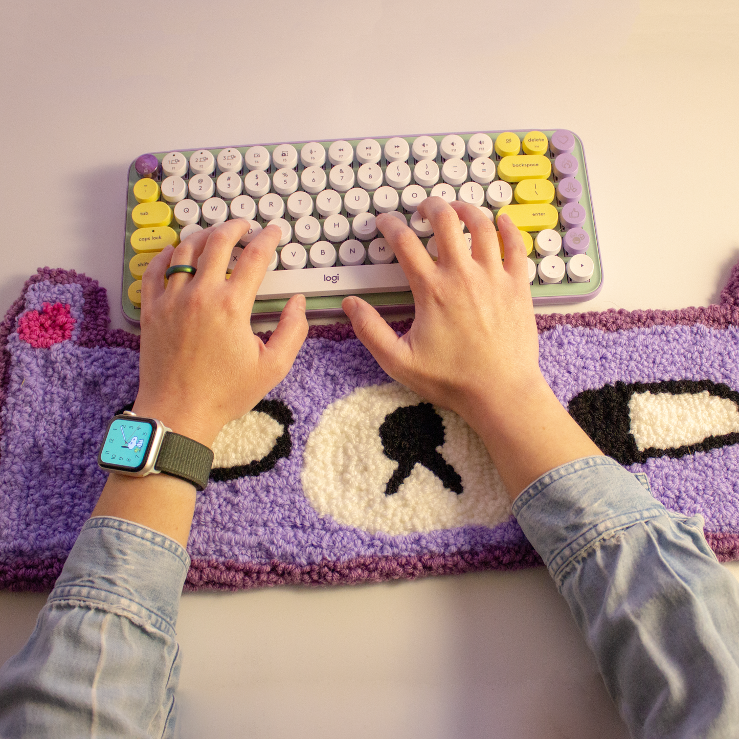 Keyboard Friends | Wrist Rest Rugs | Sensory/Fidget Toy | Machine Made
