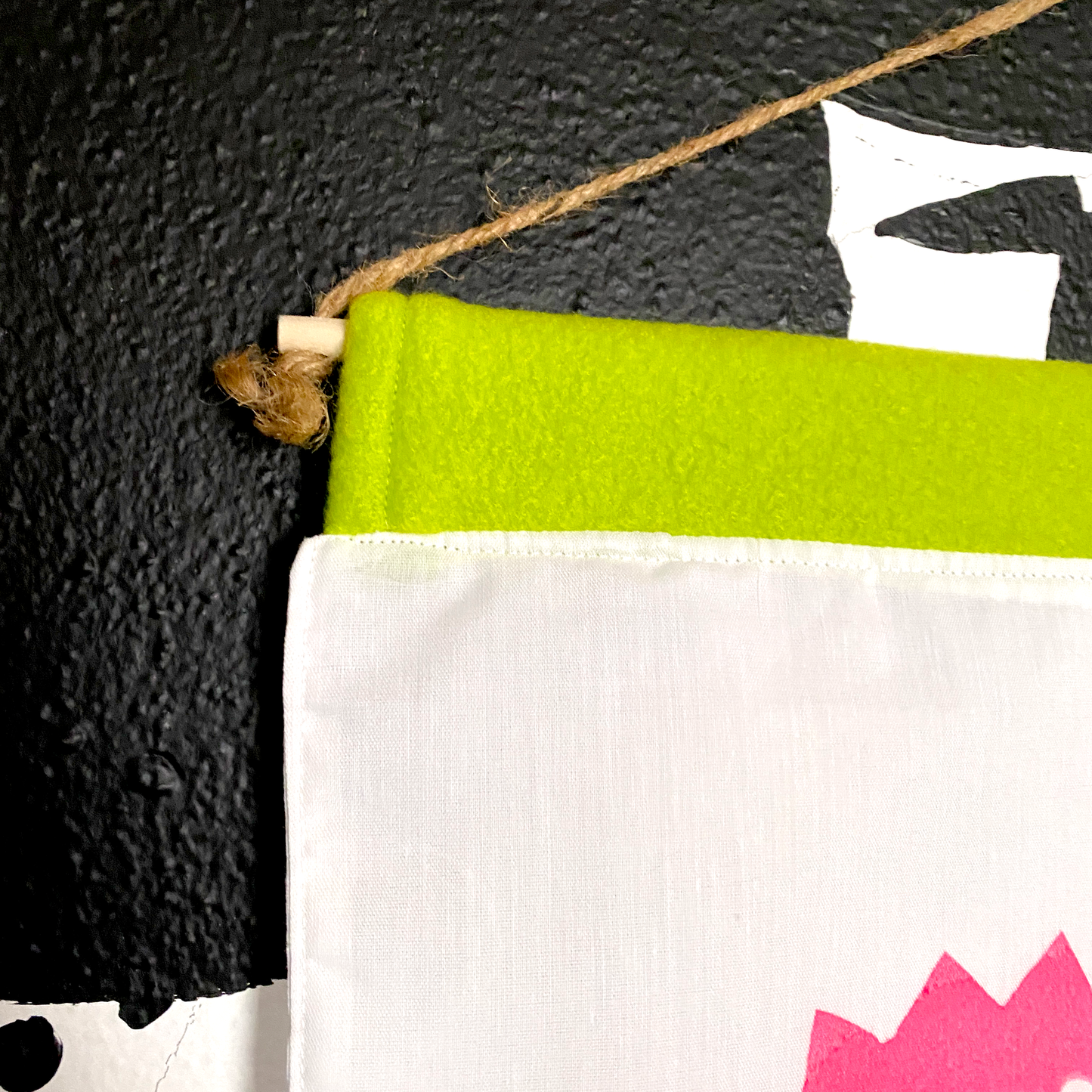 Peach Milk Lost Martian Screen Printed Banner | Wall-Hanging
