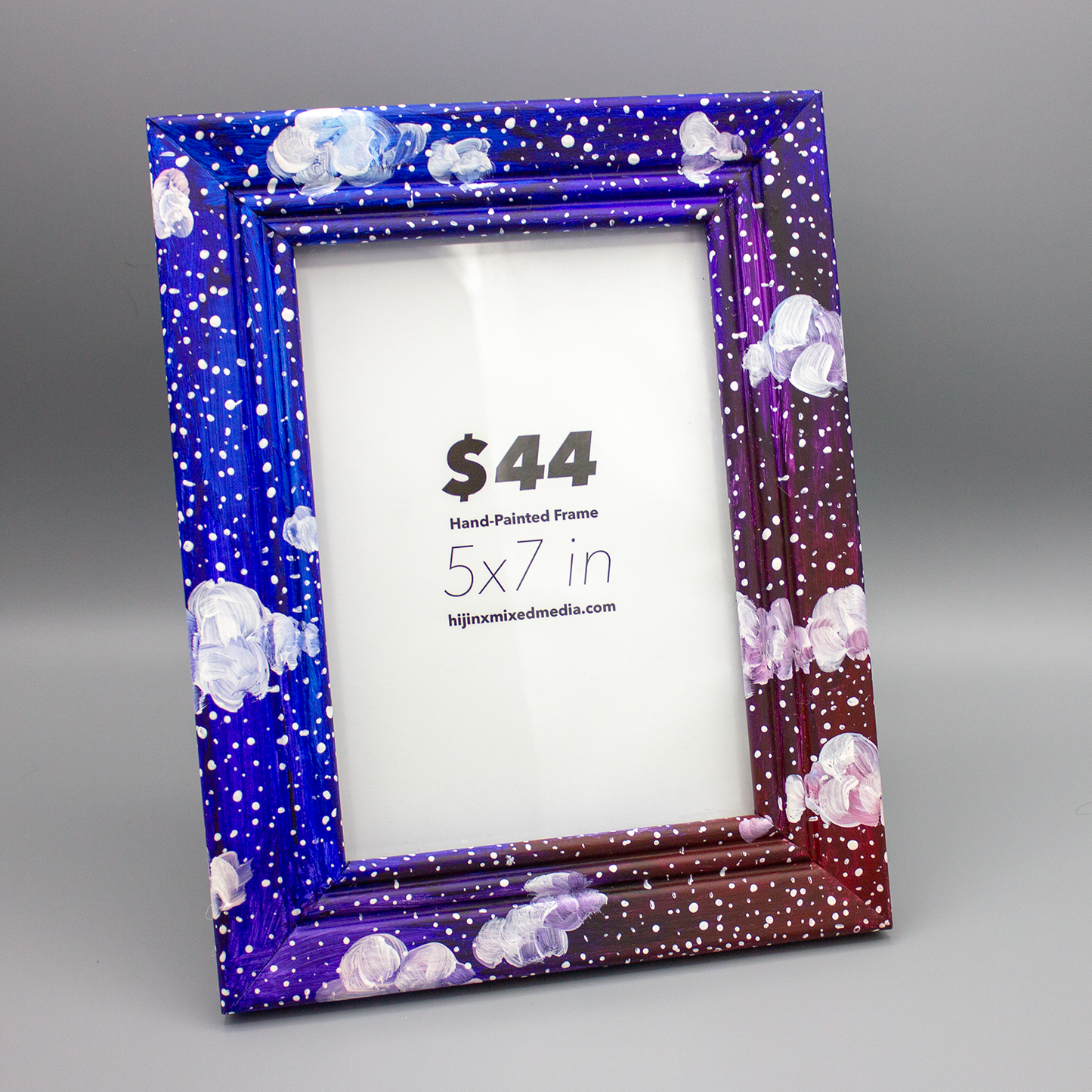Hand-Painted Picture Frame | Upcycled Frames | Clouds & Outerspace