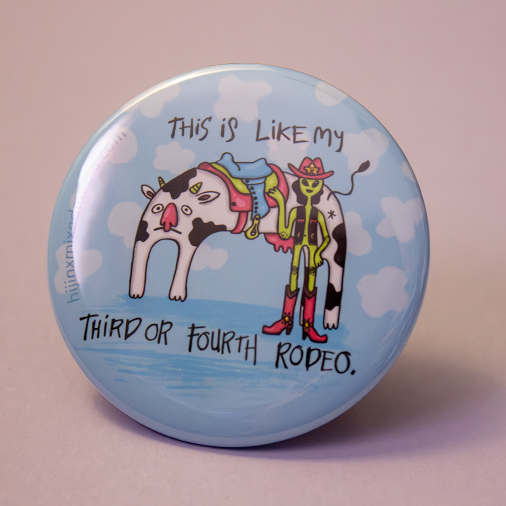 Assorted Fun Big Buttons (2.25 inch) | Original Illustrations & Typography