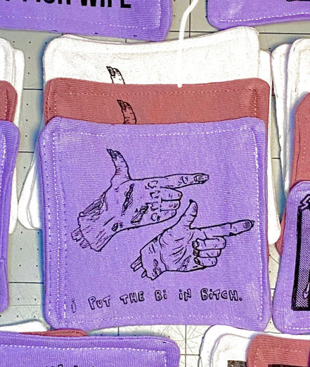 I Put The Bi In Bitch Screen Printed Sew-On Patch | Assorted Colors