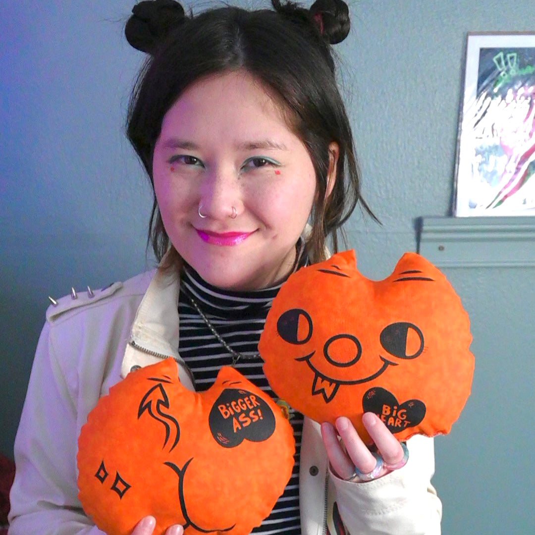 Cheeky Devil: Big Heart! Bigger Ass! Screen Printed Plushie