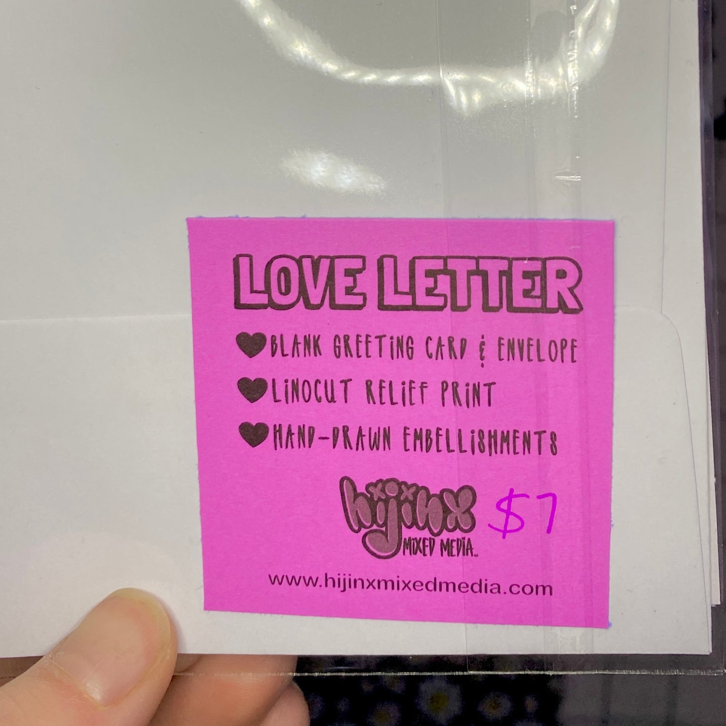 Creepy Love Letters | Relief Printed Linocut | Blank Greeting Cards with Envelope