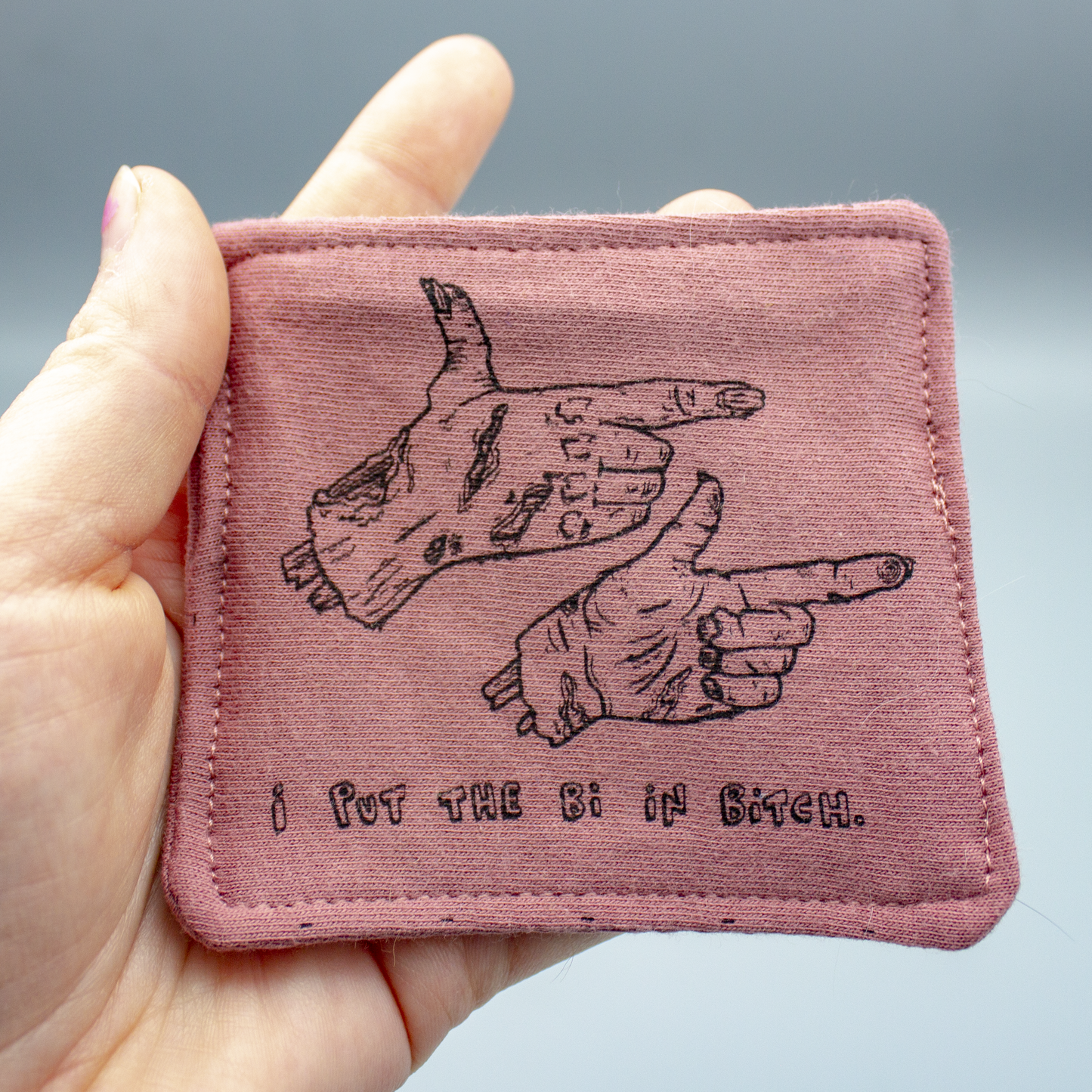 I Put The Bi In Bitch Screen Printed Sew-On Patch | Assorted Colors