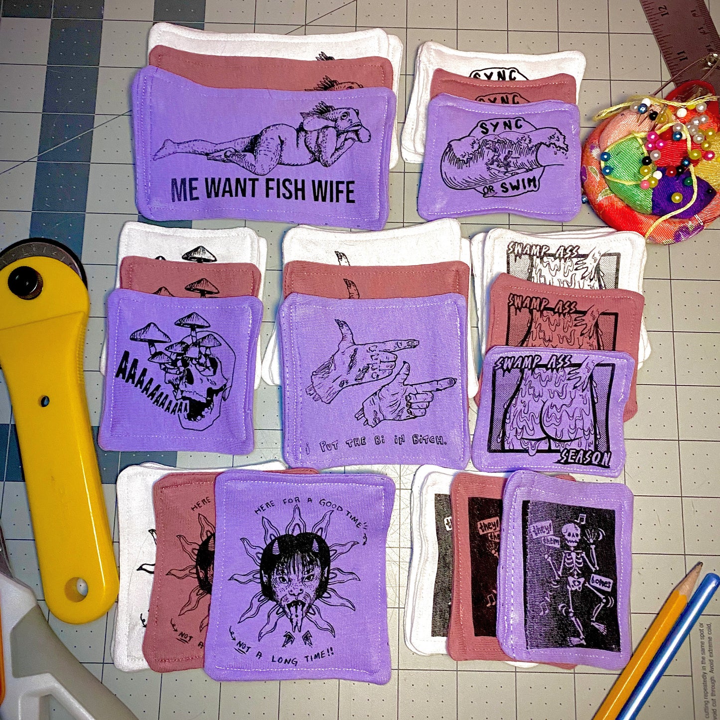 I Put The Bi In Bitch Screen Printed Sew-On Patch | Assorted Colors