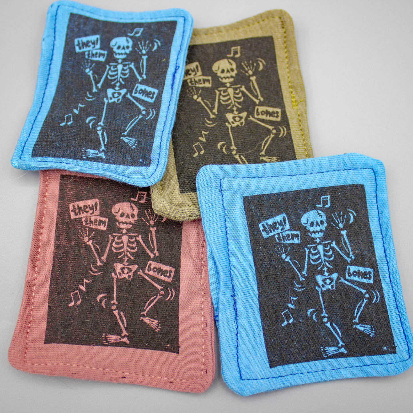 They/Them Bones Screen Printed Sew-On Patch