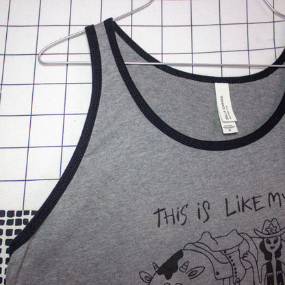 This Is My 3rd or 4th Rodeo | Screen Printed Tank Top | Alien Cowboy With Cow