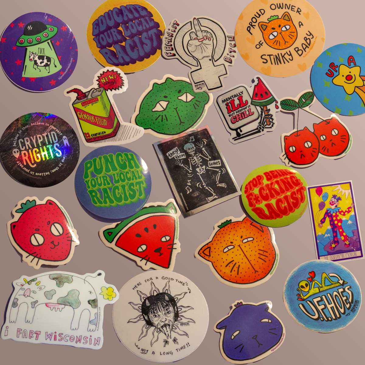 Hi Manis Sticker Assorted Eco-Friendly Waterproof Stickers | Original Art – Hijinx Mixed ...