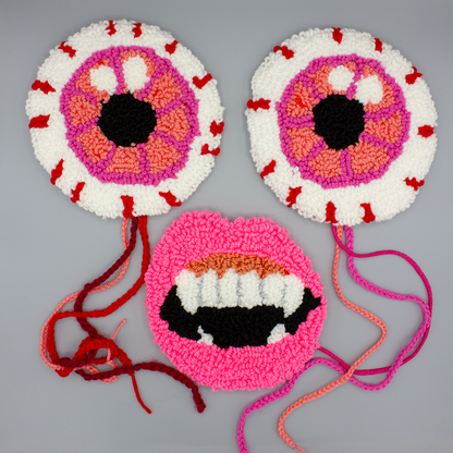 Wall Balls | Eyeball Rug | Wall-Hanging Punch Needle Tufted