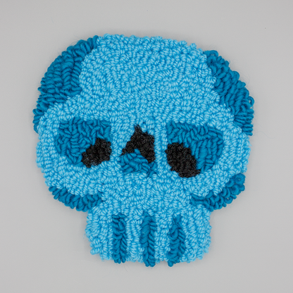 Colorful Skull Rug | Wall-Hanging Punch Needle Tufting | Pink, Blue, Purple