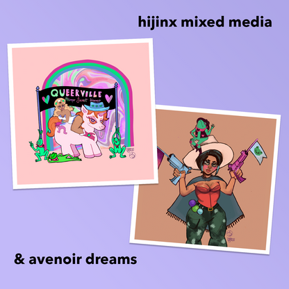 Queer Cowgirls & Gay Frogs | Hijinxnoir Pride Collab | Art Print & Bookmark