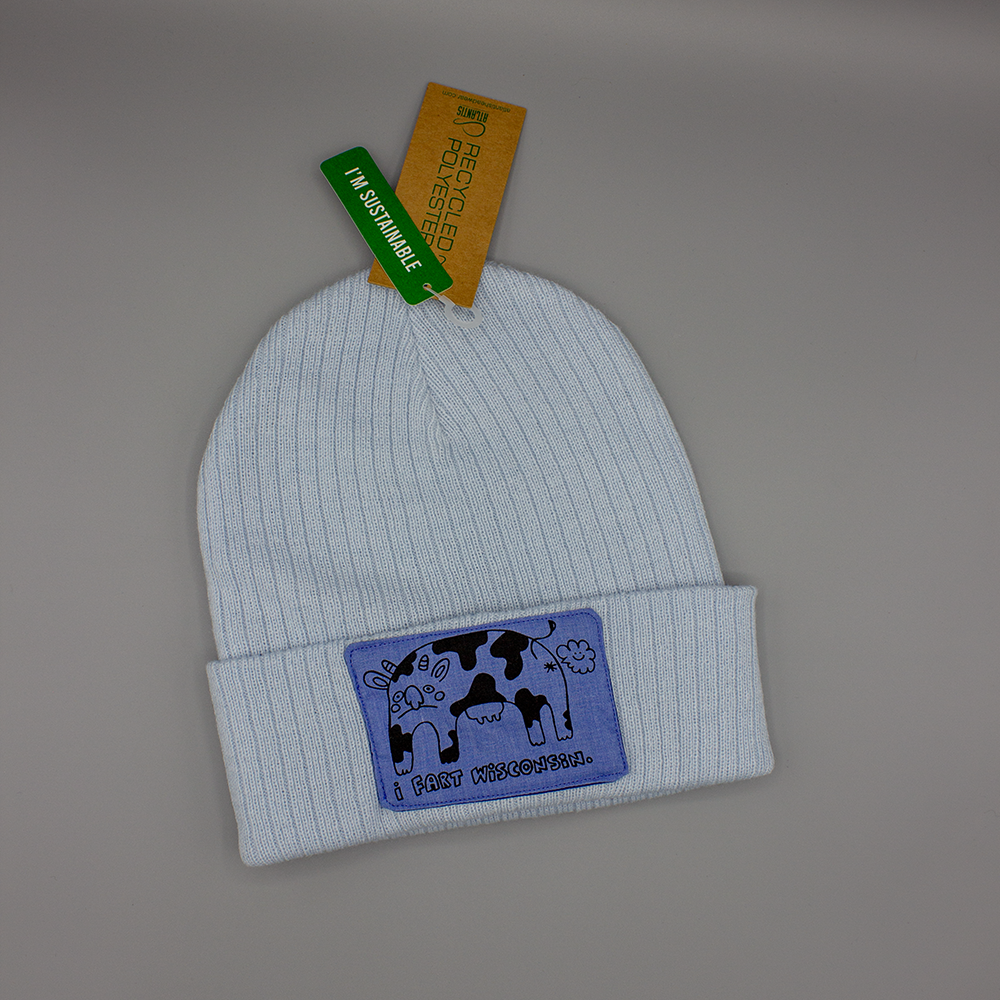 I Fart Wisconsin Beanie | Screen Printed Patch on Recycled Beanie