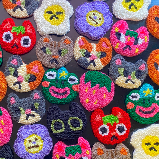 Mug Rug Coasters | Small Tabletop Rugs | Various Designs