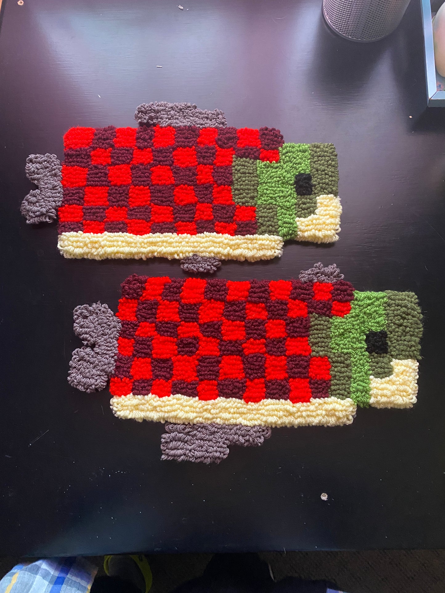 Minecraft Creature Rugs | Wall Hanging or Tabletop Rugs | Chickens, Cats, Salmon