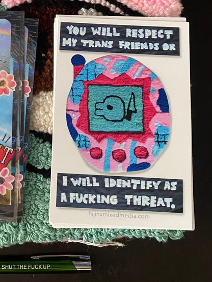 I Have A Knife Tamagotchi Rug 4x6 Postcard