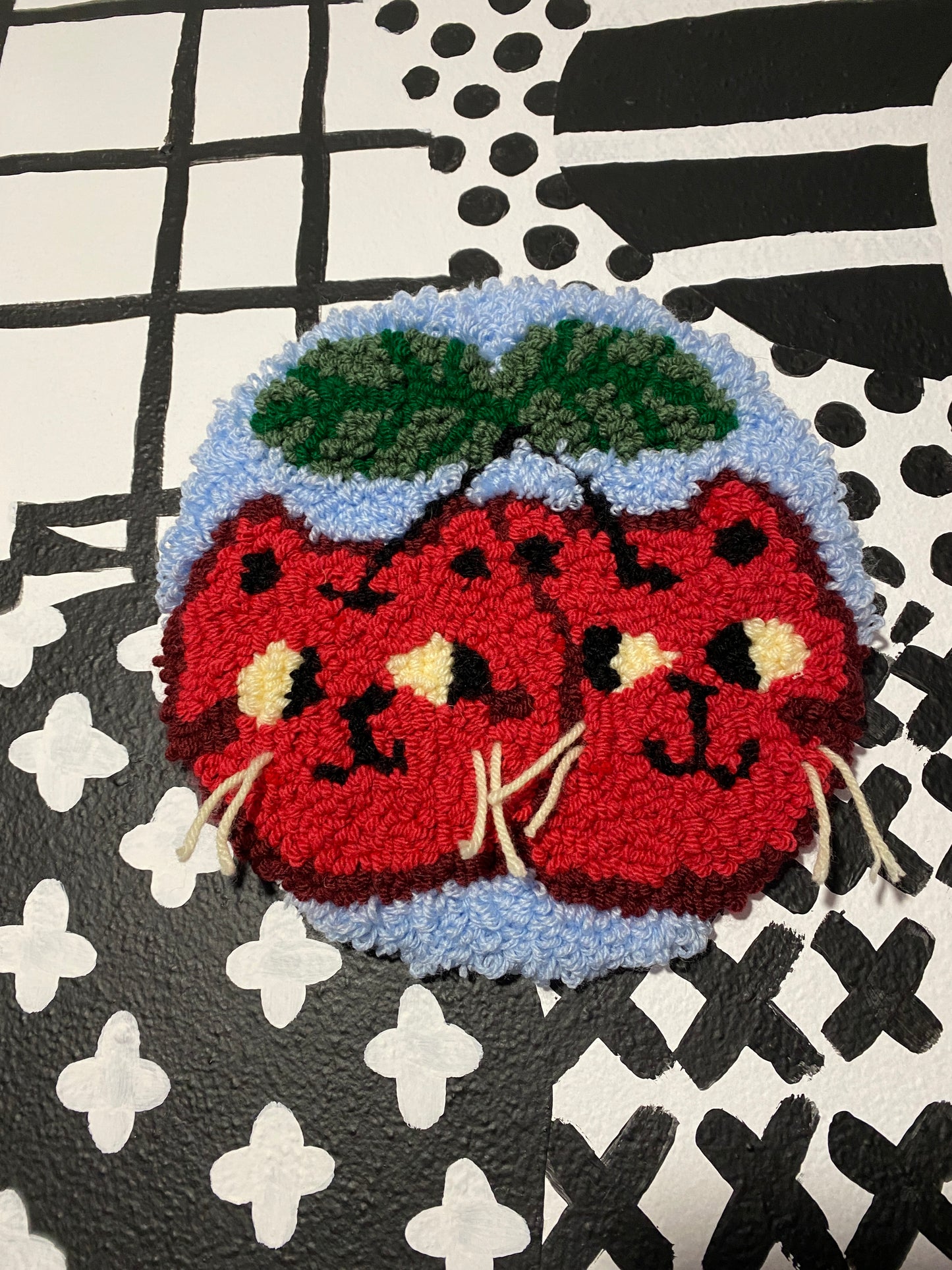 Fruit Cat Rug | Plushie, Wall-Hanging, Tabletop | Punch Needle Tufting