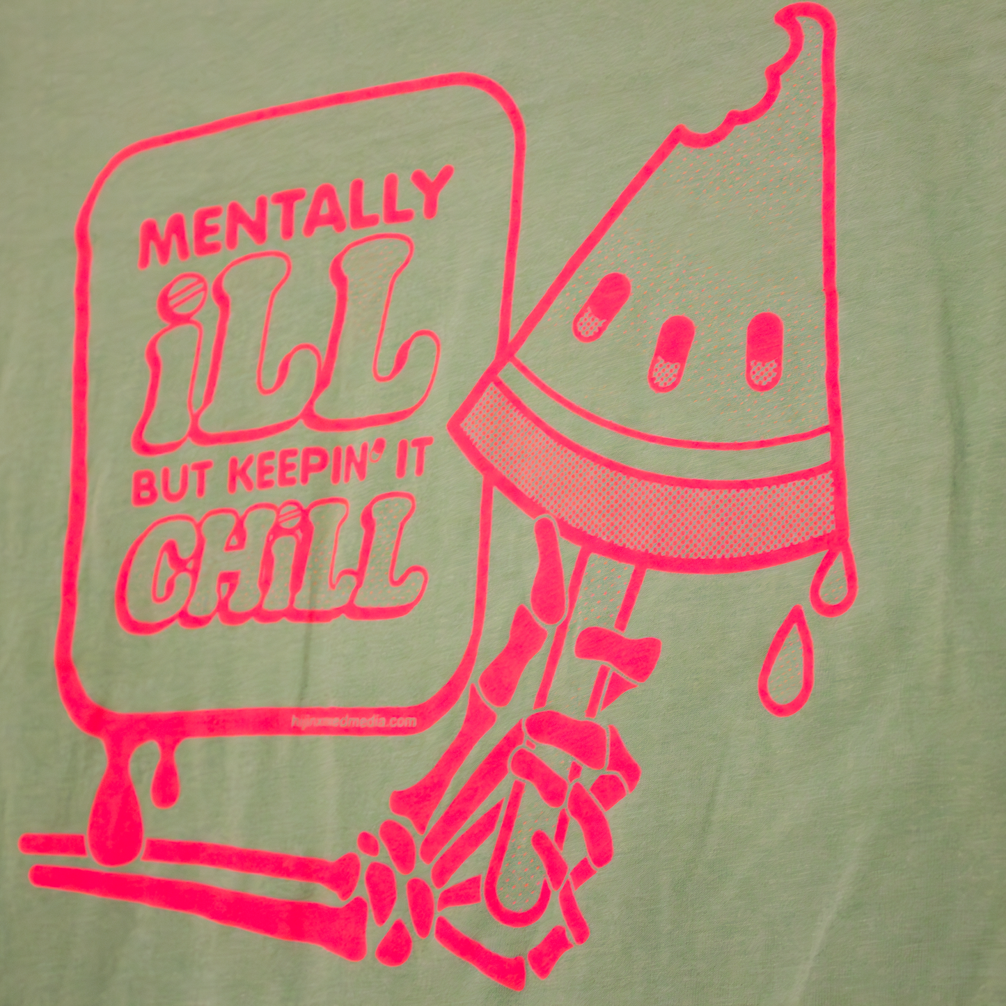 Mentally Ill But Keepin' It Chill Tee | Pink or Green | Anti-Depressant Watermelon