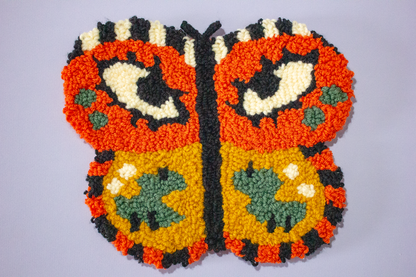 Butterfleye’s Garden | Butterfly Eyeball Rugs + Flowers | Assorted Colors | Handmade