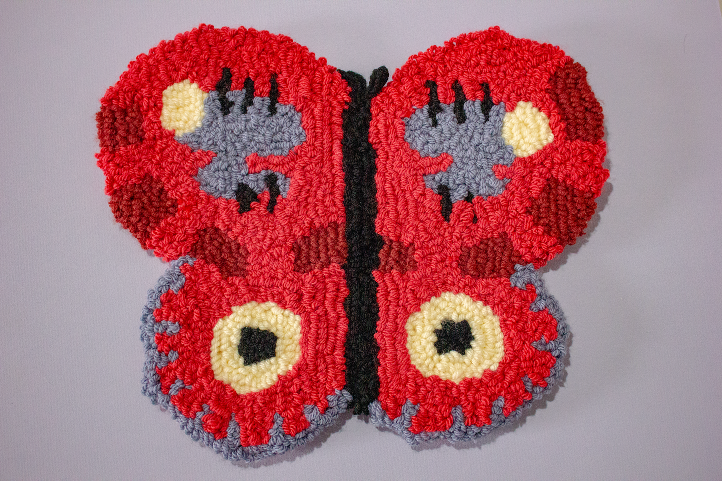 Butterfleye’s Garden | Butterfly Eyeball Rugs + Flowers | Assorted Colors | Handmade
