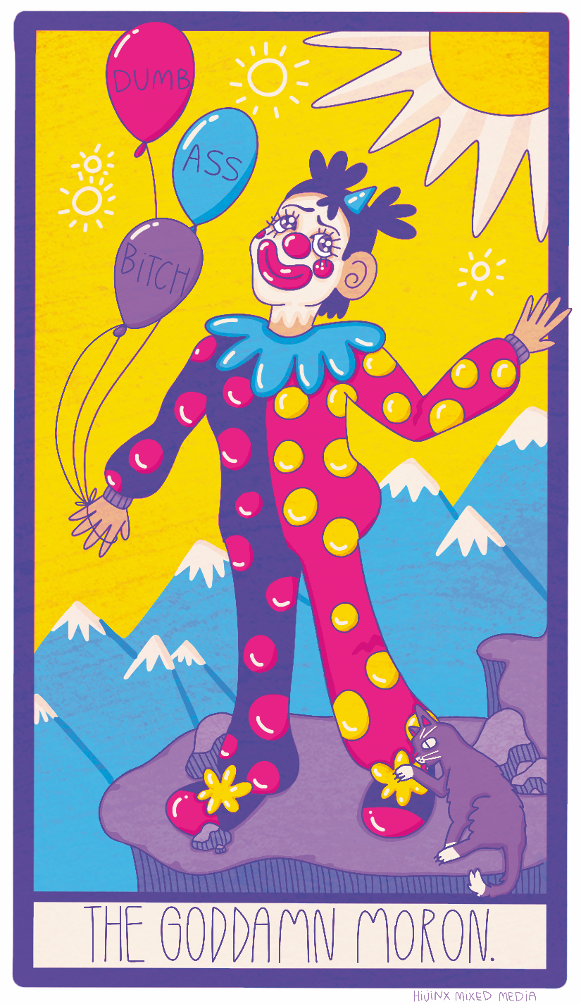 The Goddamn Moron | The Fool Tarot Card Original Illustration & Digital Print (Assorted Sizes)