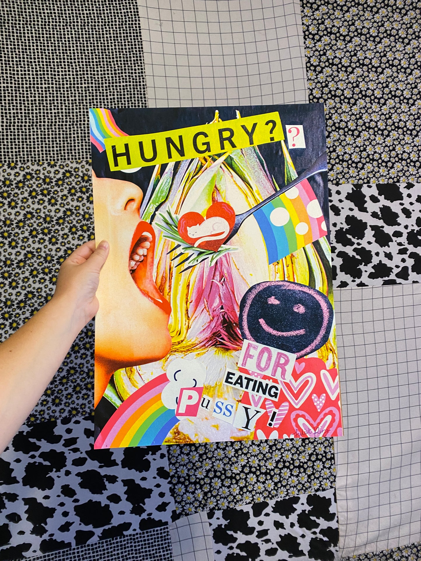 Somebody call PETA | Hungry? For Eating Pussy! Collage Digital Print | 8.5x11 in Matte Paper