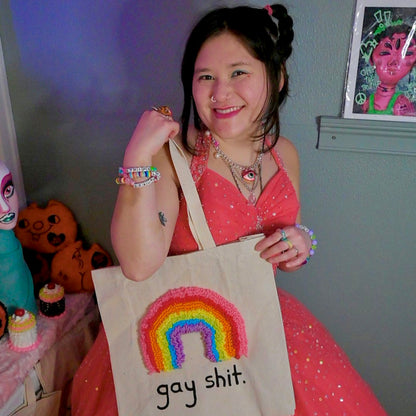 Gay Shit Rainbow Tote Bag & Rug