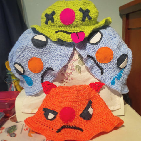 Moody Crochet Bucket Hat | Mixed Fiber Art Media | Handmade Wearable Art