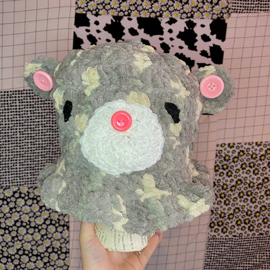 Cute Bear Bucket Hat - Handmade Wearable Art