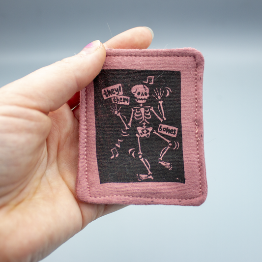 They/Them Bones Screen Printed Sew-On Patch