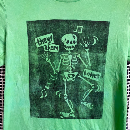 They/Them Bones Unisex T-Shirt | Relief Print | Dem Bones Parody | 100% Cotton Tee